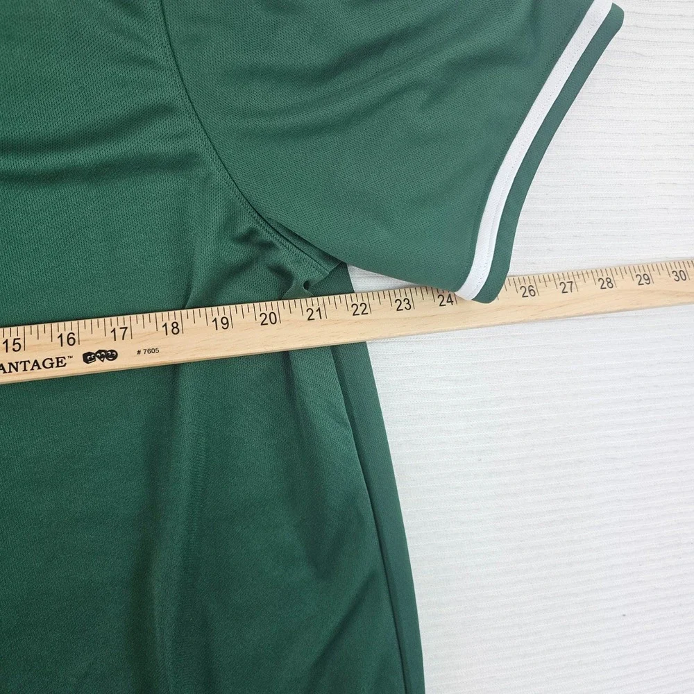 Nike Baseball Team Jersey Shirt Mens Large Green‎ White V-Neck Engineered Top